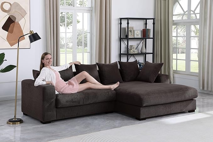 Evan L Shape sectional Sofa for Living Room by DevionFurniture