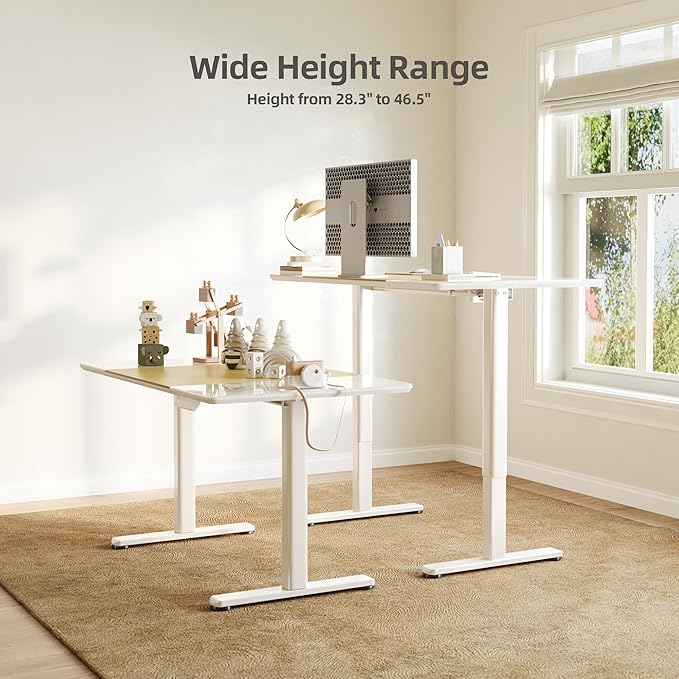 INNOVAR Glass Standing Desk, 48 x 24 Inches Height-Adjustable Desk, Tempered - Image 4