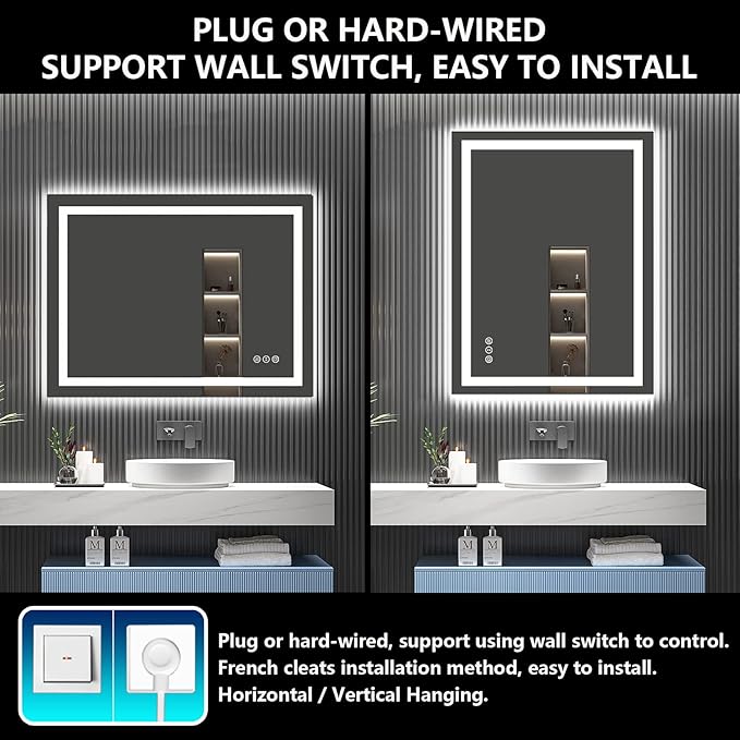 48x36 Inch LED Bathroom Mirror - Image 7