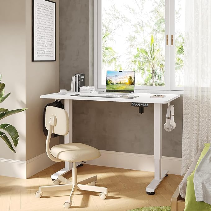 Veken 55 Inch, Height Adjustable Sit Stand Up, Wood Desktop, Work Home Office - Image 2