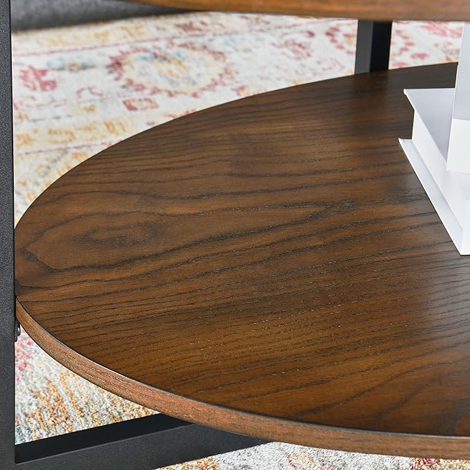 Solid Wood Oval Coffee Table - Image 7