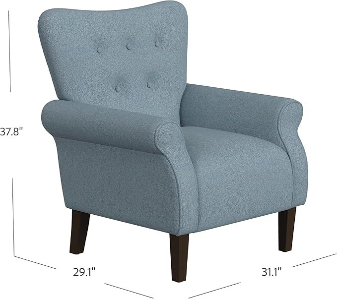 Home Decor | Upholstered Rolled Arm Wingback Accent Chair | Accent Chairs - Image 3