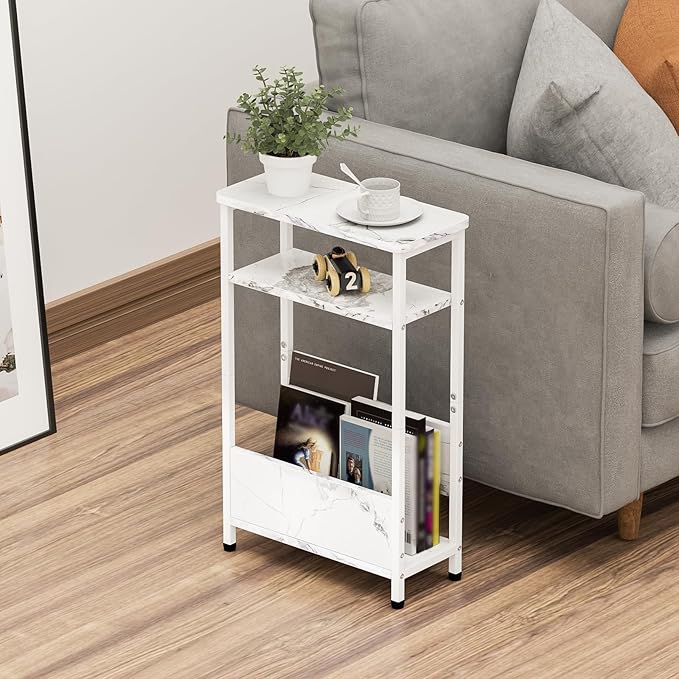 7.1" Narrow Side Table for Small Spaces, 3 Tier Small End Table - Image 2