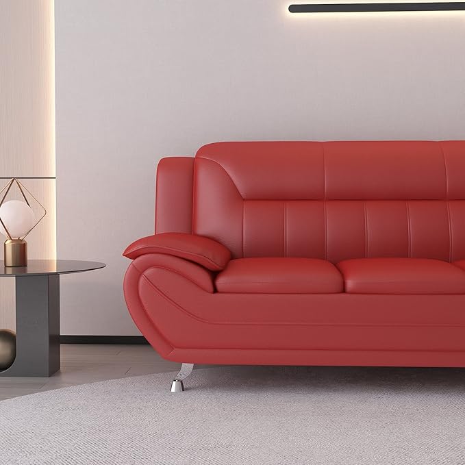 Container Furniture Direct Michael Modern Faux Leather Upholstered Stainless - Image 7