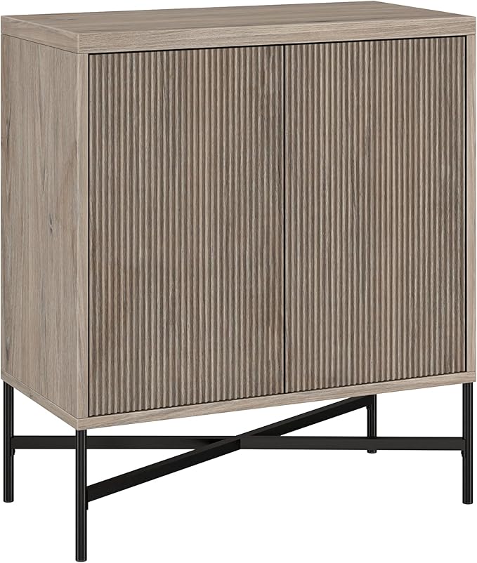 Henn&Hart 28" Wide Rectangular Accent Cabinet in Antiqued Gray Oak, by HennHart