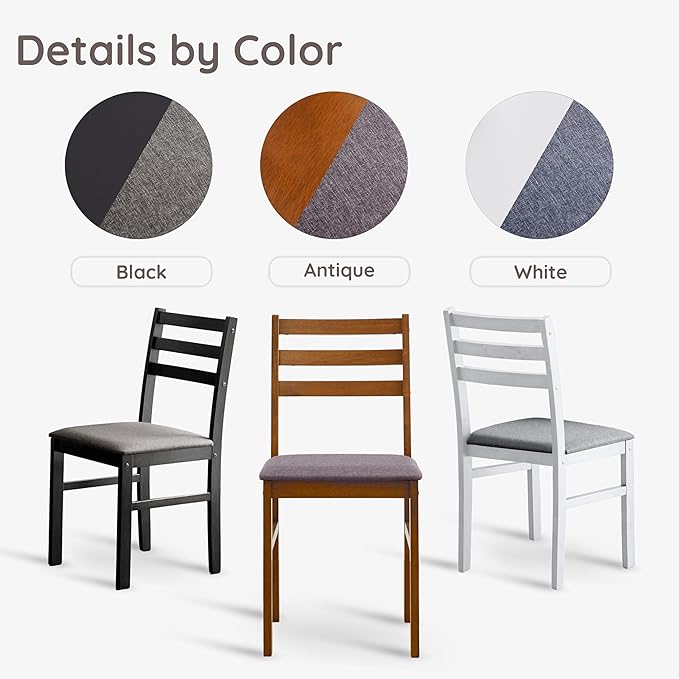 Livinia Seattle Modern Farmhouse Kitchen Dining Room Chair Set of 2, Solid Wood - Image 6