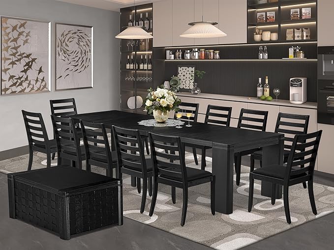X12X1-0C6-24 14-pc Modern Dining Room Table Set a Rectangular Dining Table by LuxebyEastWestFurniture