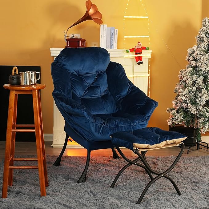 Lazy Chair with Folding Ottoman, Living Room Chairs, Accent Contemporary Lounge - Image 6
