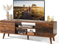 WLIVE TV Stand for 55 60 inch TV, Mid Century Modern TV Console, Entertainment by WLIVE