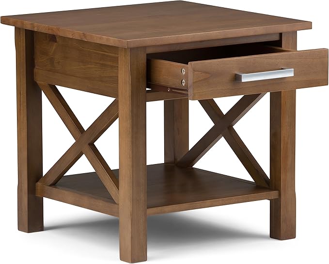 SIMPLIHOME Kitchener SOLID WOOD 21 inch Wide Square Contemporary End Side Table - Image 4