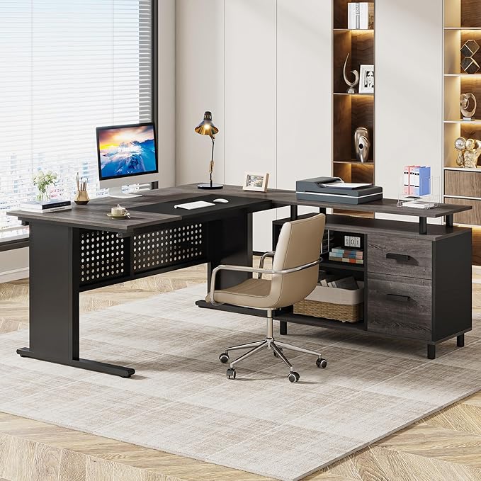 Tribesigns 63 Inch Executive Desk - Image 3