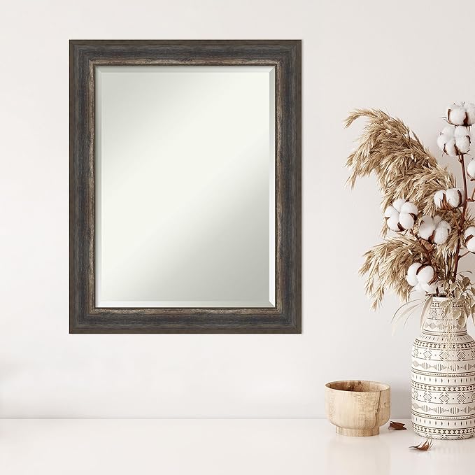 Amanti Art Brown Wall Mirror 29x23 Alta Rustic Char Rectangle Bathroom Mirror - Image 5