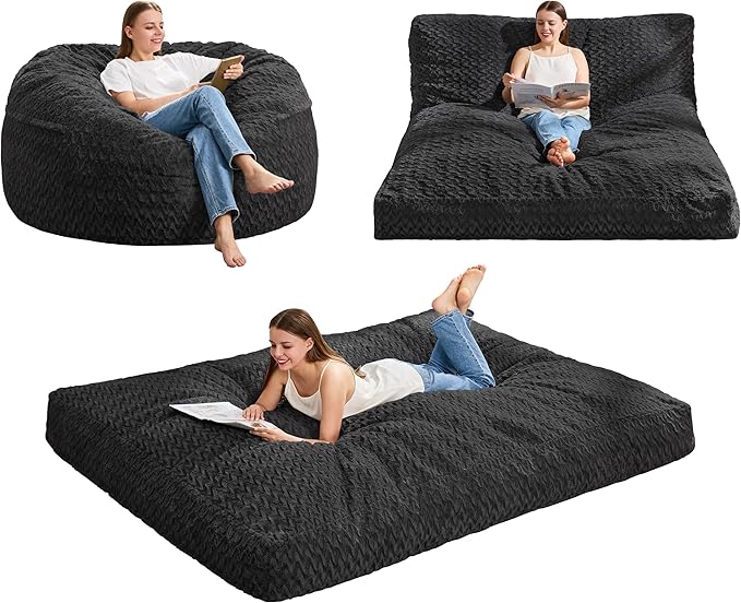 Hobestluk Bean Bag Chair Convertible Beanbag Chairs by YourHomeDeservesMore