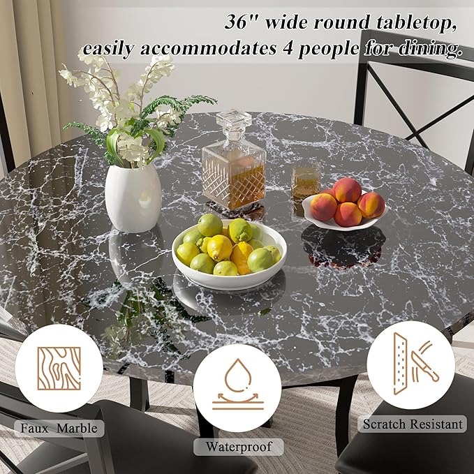 VECELO 5 Piece Dining Table Set - Image 3