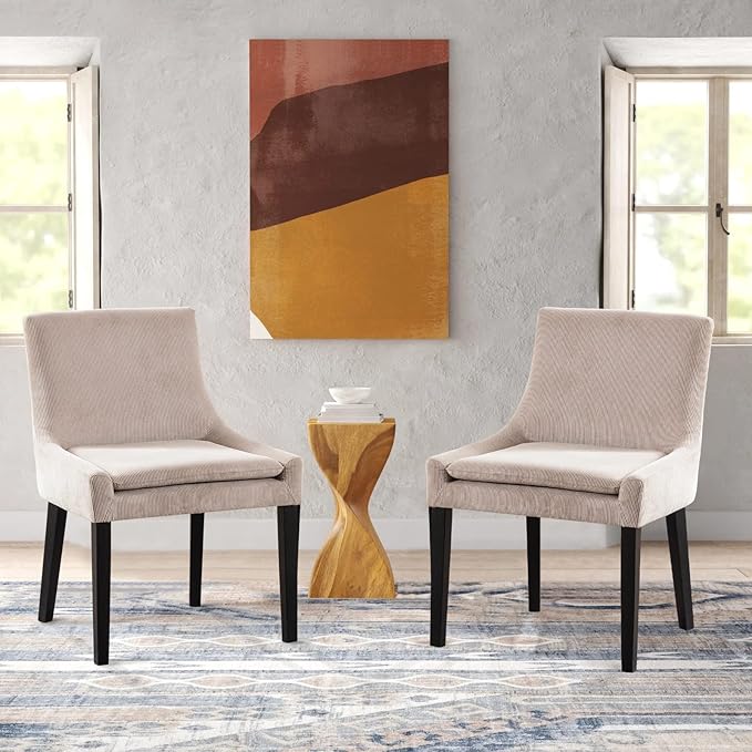 COLAMY Modern Dining Chairs Set of 2, Upholstered Corduroy Accent Side Leisure - Image 10