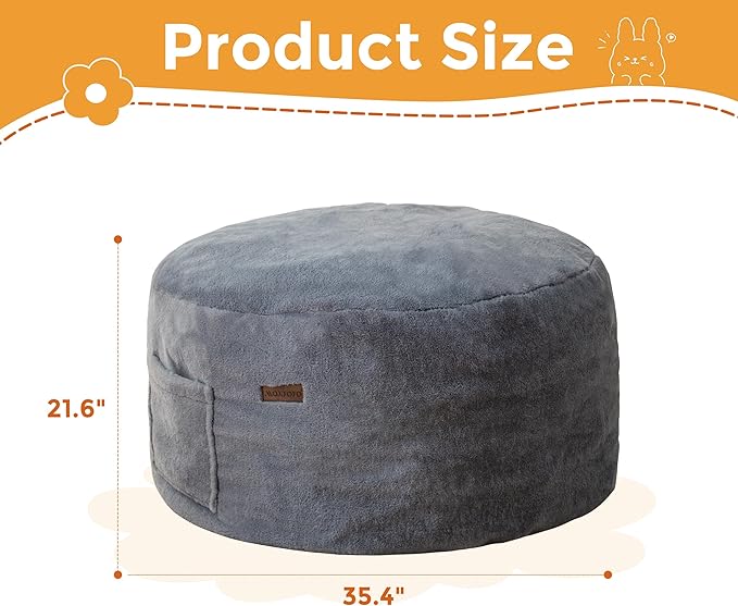 MAXYOYO Kids Bean Bag Chair, Stuffed Faux Fur Bean Bag - Image 2