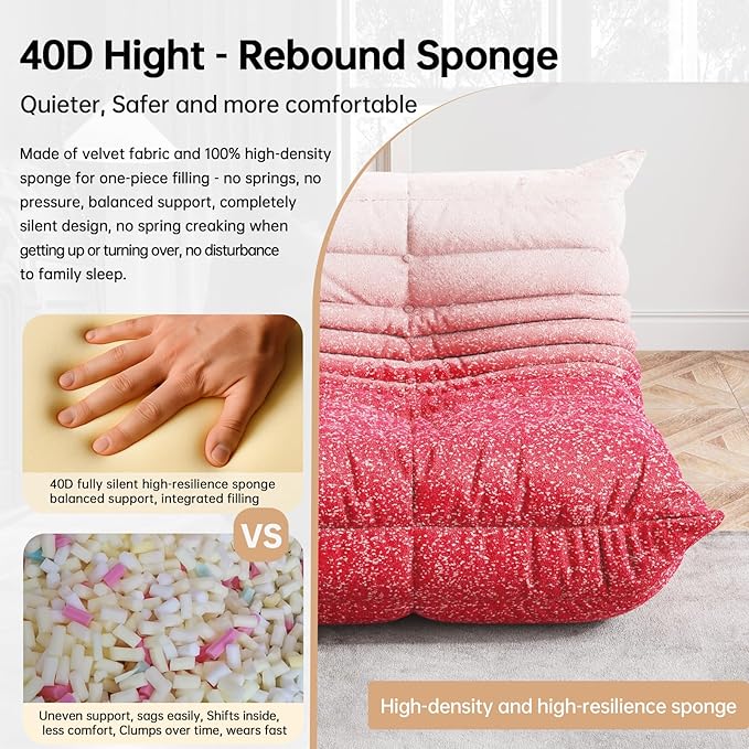 Bean Bag Chairs for Adults, BeanBag Reading Chair Memory Foam Couch 3-Seater - Image 2