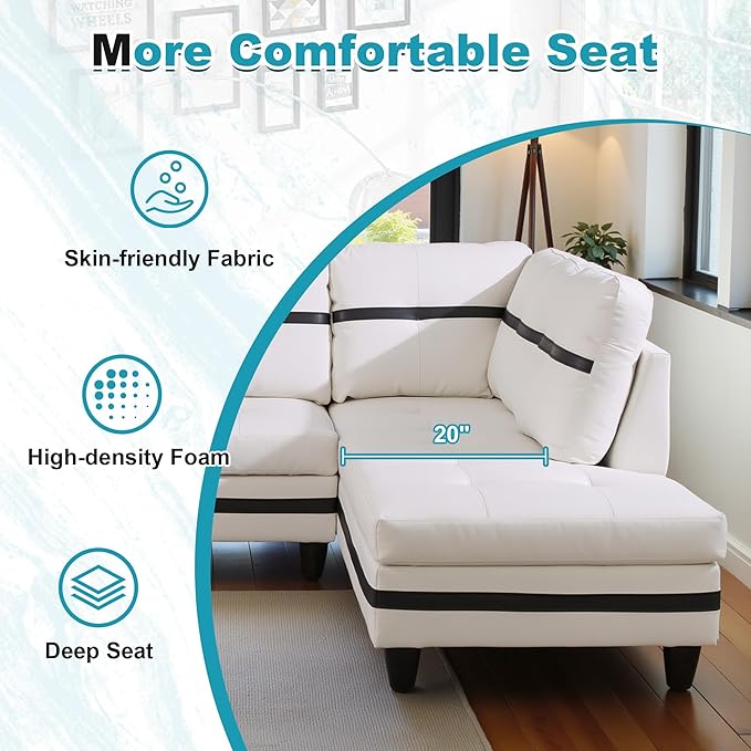 103.5" Oversized Sectional Couch, L Shaped Couch - Image 5