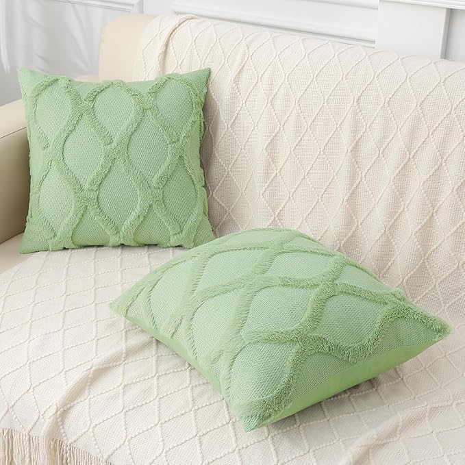 decorUhome Throw Pillow Covers 26x26 Inch Set of 2, Soft Plush Faux Fur Wool - Image 8