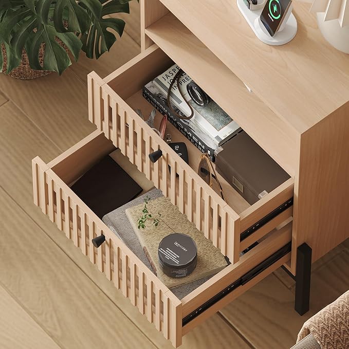 Vabches End Table Industrial Style Nightstand - Image 8