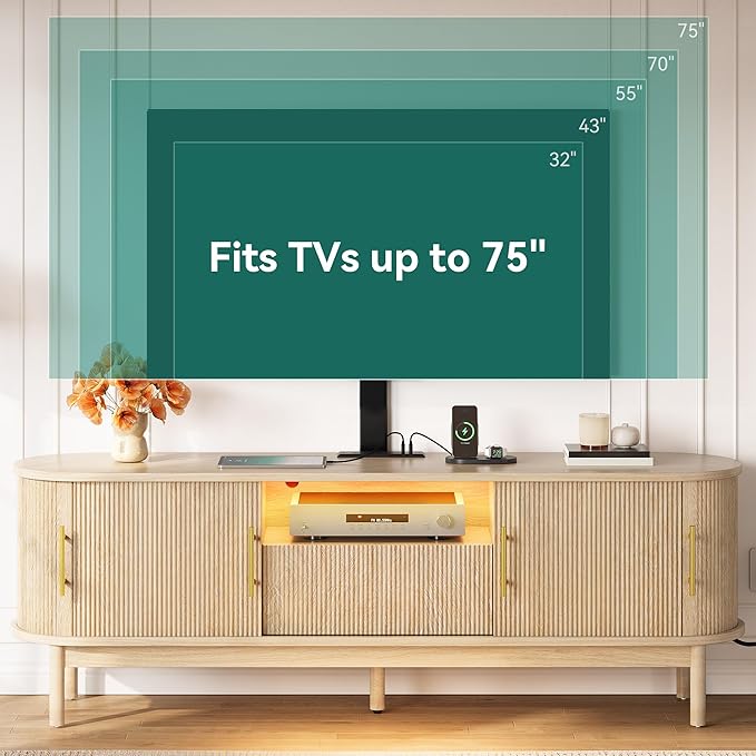 YITAHOME Fluted TV Stands for Living Room - Image 6