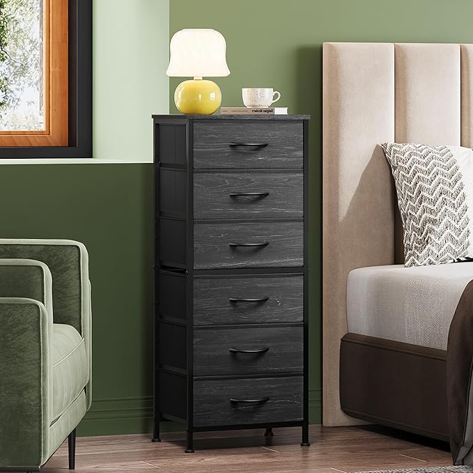 WLIVE Tall Dresser for Bedroom, 6 Drawer Dressers & Chests of Drawers, Fabric - Image 2