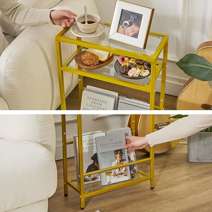 IBUYKE Glass End Table for Small Space, Narrow Side Tables - Image 6