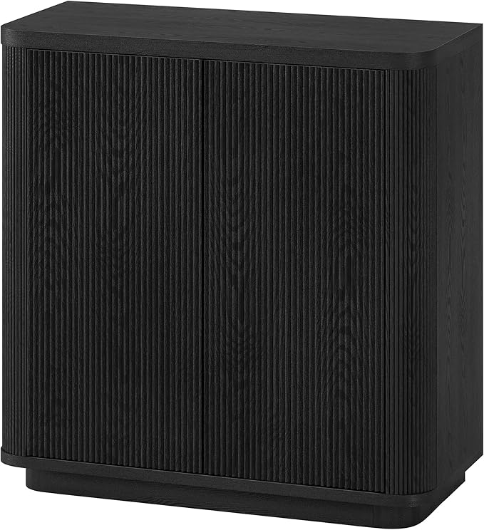 Henn&Hart 32" Wide Rectangular Accent Cabinet in Natural Black, - Image 8