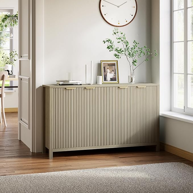 Buffet Cabinet with Storage, Modern Credenza Buffet Table Media Console - Image 8