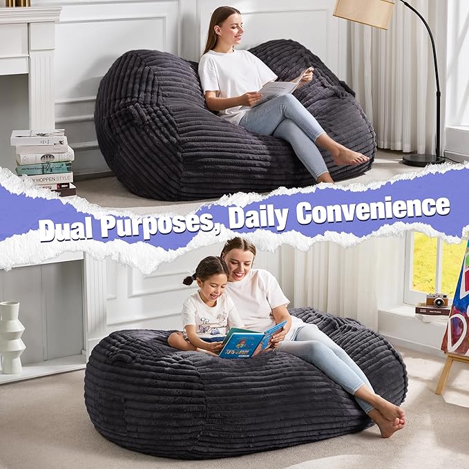 Hobestluk 4FT Bean Bag Chairs Adult Bean Bag - Image 6
