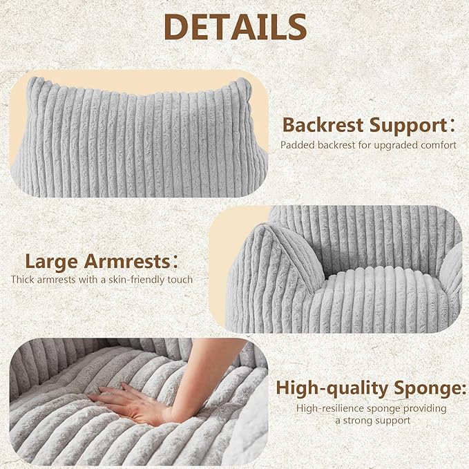 Giant Bean Bag Chairs for Adults Teens, Large Bean Bag Sofa Chairs - Image 5