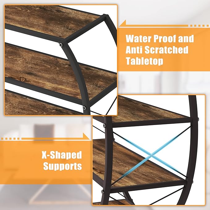 Demilune Console Table Industrial Entryway Table - Image 9