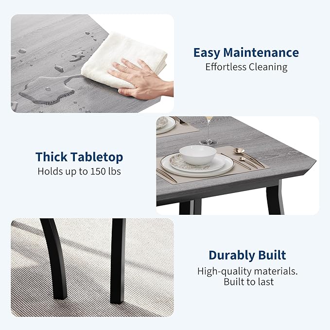 Dining Table Set for 4, Wooden Kitchen Table - Image 4
