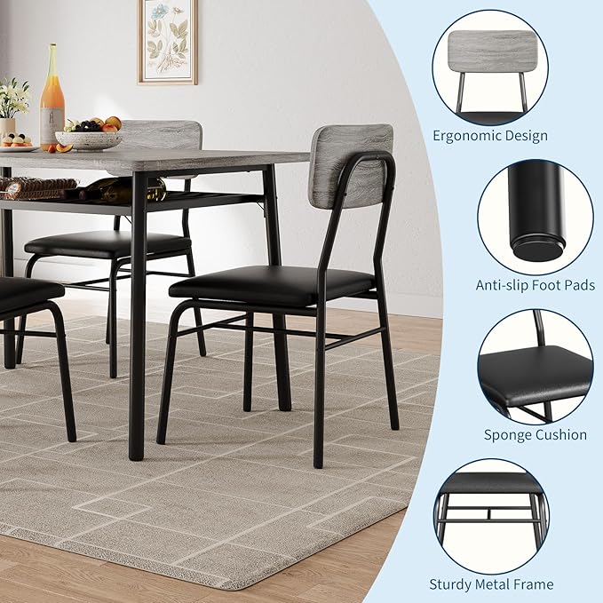 GarveeHome Dining Table Set for 4 - Image 6