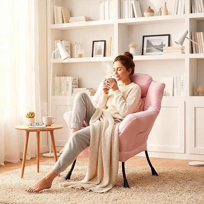 Lazy Chair, Reading Armchair, Large Modern Lounge Accent Chair, Leisure Sofa - Image 3