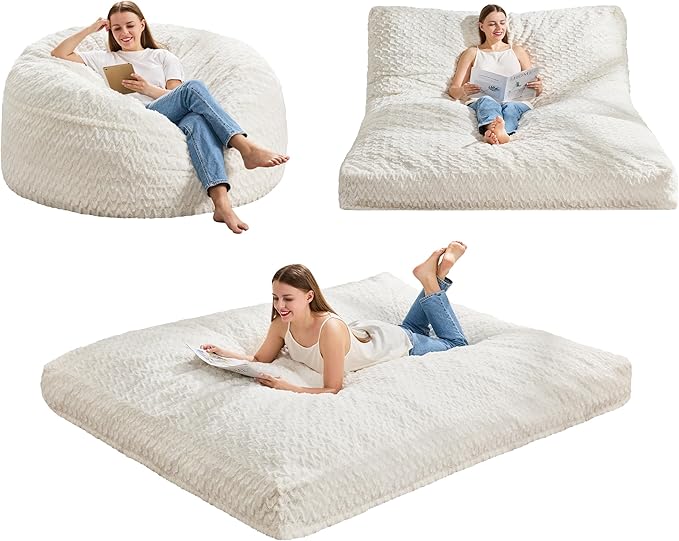 Hobestluk Bean Bag Chair Convertible Beanbag Chairs by YourHomeDeservesMore