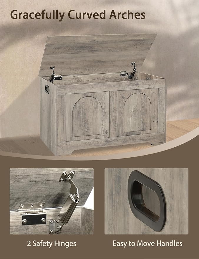 DINZI LVJ Storage Chest, 31.5”Wooden Toy Box - Image 9