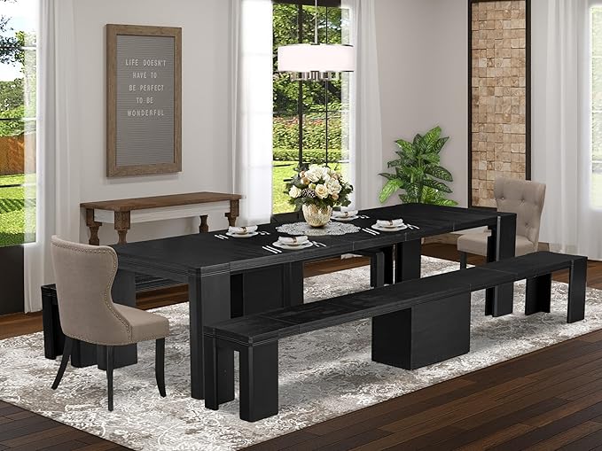 X02SI-206-48 - 5-pc Modern Dining Room Table Set a Rectangular Kitchen Table by LuxebyEastWestFurniture