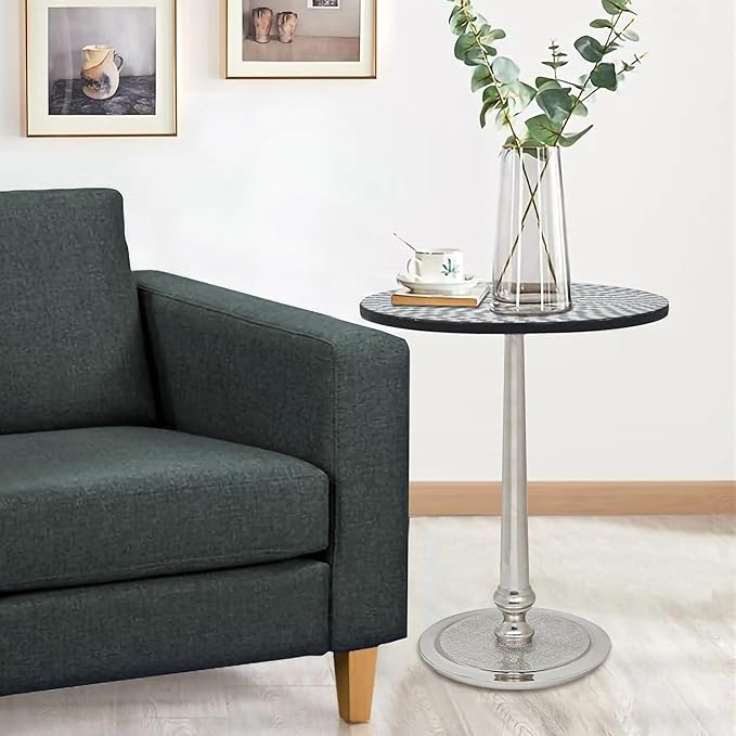 CLEENTABLE Mosaic Coffee Table Stylish Round End Table - Image 5