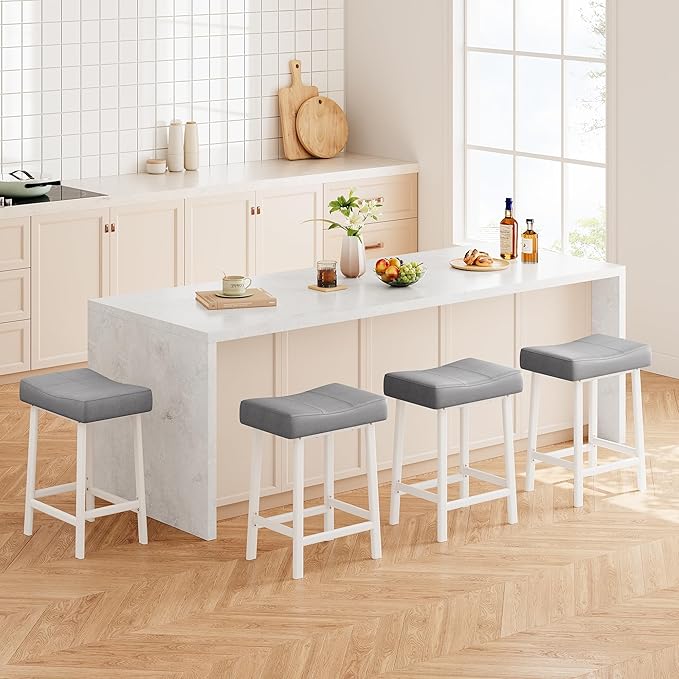 GarveeHome Counter Height Bar Stools Set of 4, 24 Inch Barstools - Image 4