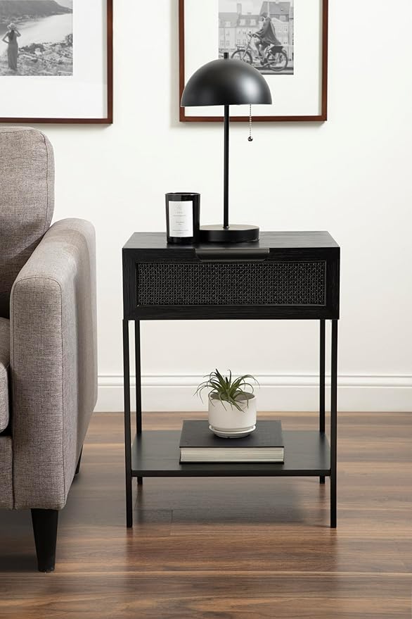 Kate and Laurel Ori Modern Cane Rectangle Side Table, Versatile Rattan Living - Image 4