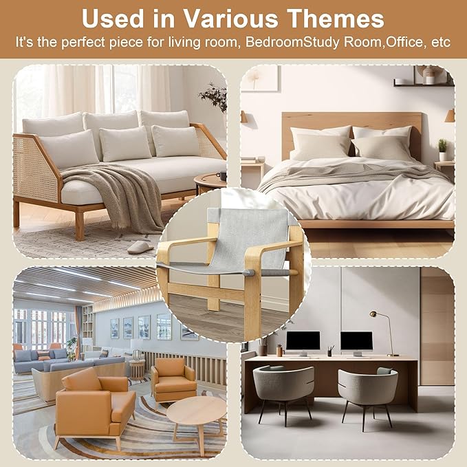 Ball & Cast Mid-Century Lounge Living Room Chairs, Accent Chair Wide Armrest - Image 7