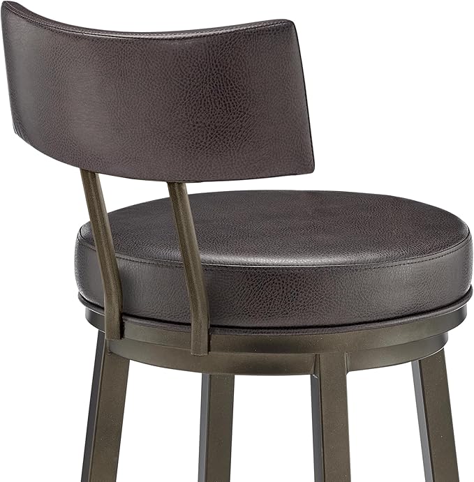 Armen Living Dalza Swivel Counter or Bar Stool in Mocha Finish - Image 9