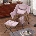 Lazy Chair with Ottoman, Modern Accent Chair with Lumbar Pillow, Comfy Chairs by DreamNookCozyLivingThoughtfulDesign