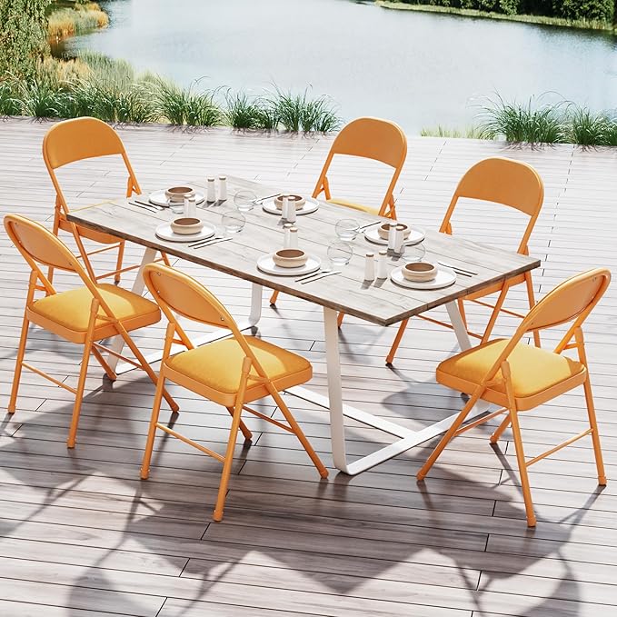 VECELO 4-Pack Folding Chairs Portable Metal - Image 6
