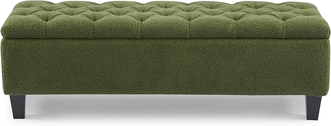 Christopher Knight Home Ottilie Boucle Fabric Storage Ottoman Bench, Wooden - Image 8