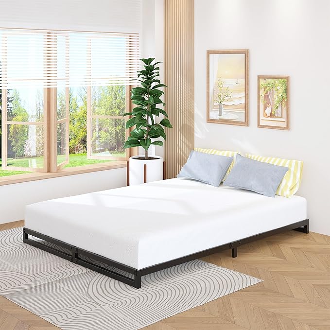 6 Inch California King Bed Frames No Box Spring Needed Heavy Duty Metal Cal - Image 7