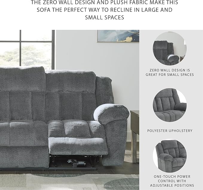 Signature Design by Ashley Tip-Off Modern Wall Hugger Power Reclining Sofa - Image 5