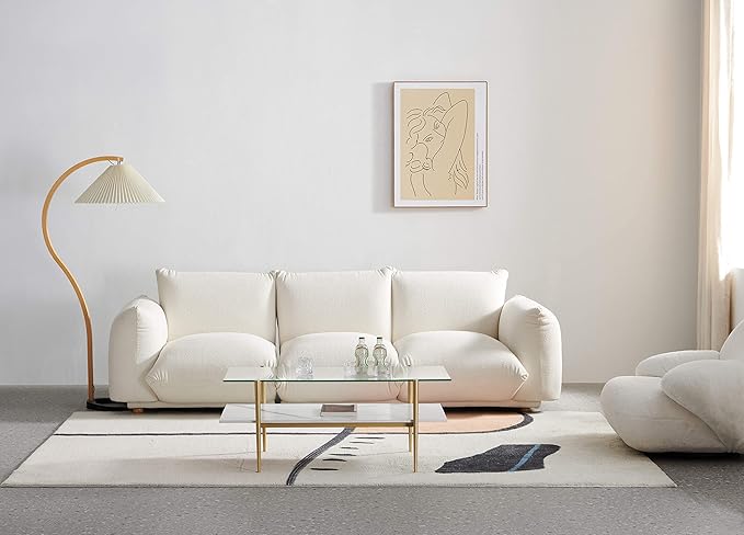 AGV LIGHTING Tadio Glass Coffee Table, Mid-Century Modern Coffee Table - Image 4