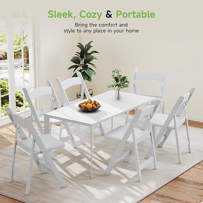 Real Relax White Resin Folding Chairs - Image 7
